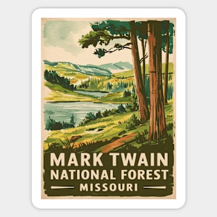 Mark Twain National Forest Missouri - Watercolor Travel Poster Sticker